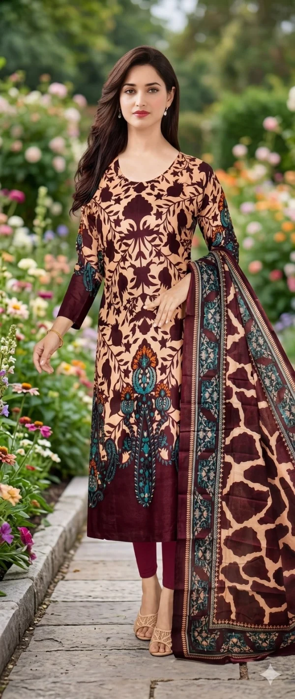 Pure Cotton Joypuri Bonoful Unstitched Three Piece - 1003 C