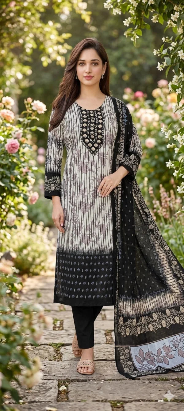 Pure Cotton Joypuri Bonoful Unstitched Three Piece - 1004 D