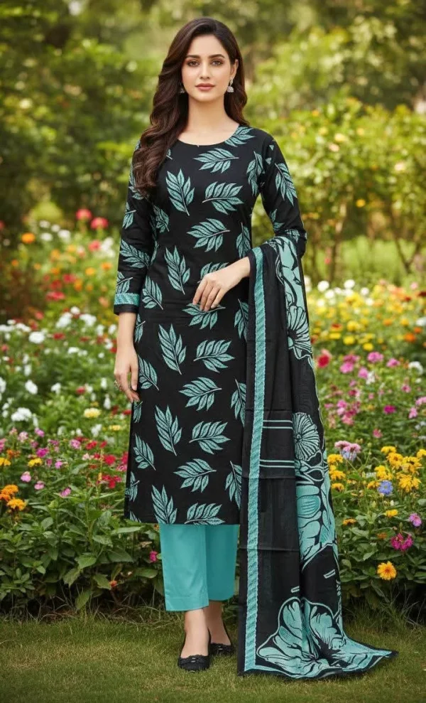Pure Cotton Joypuri Bonoful Unstitched Three Piece - 1023 C