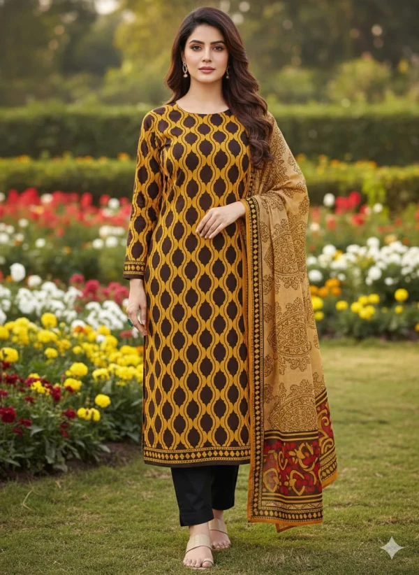 Pure Cotton Joypuri Bonoful Unstitched Three Piece - 1026 A