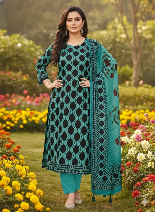 Pure Cotton Joypuri Bonoful Unstitched Three Piece - 1026 C