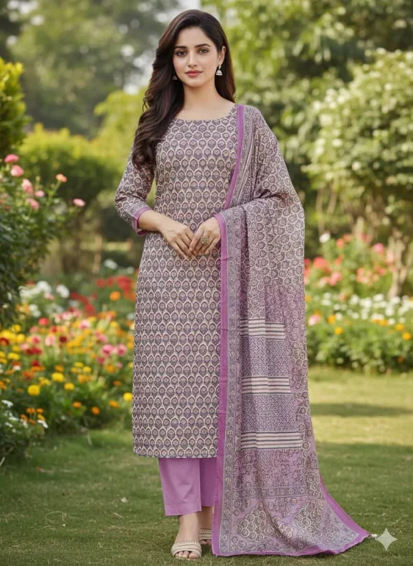 Pure Cotton Joypuri Bonoful Unstitched Three Piece - 1030 C